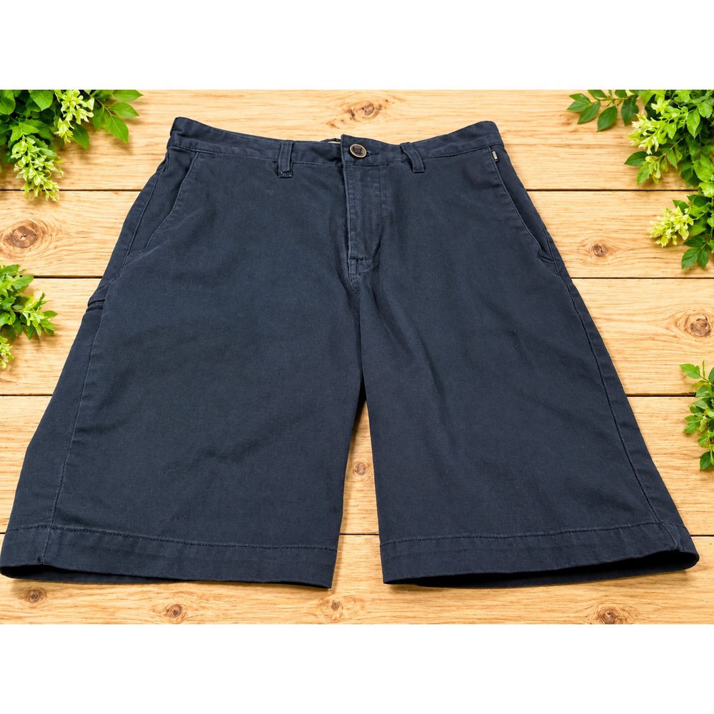 Billabong Men's Chino Shorts Blue Cotton Blend Stretch Button Logo Pockets